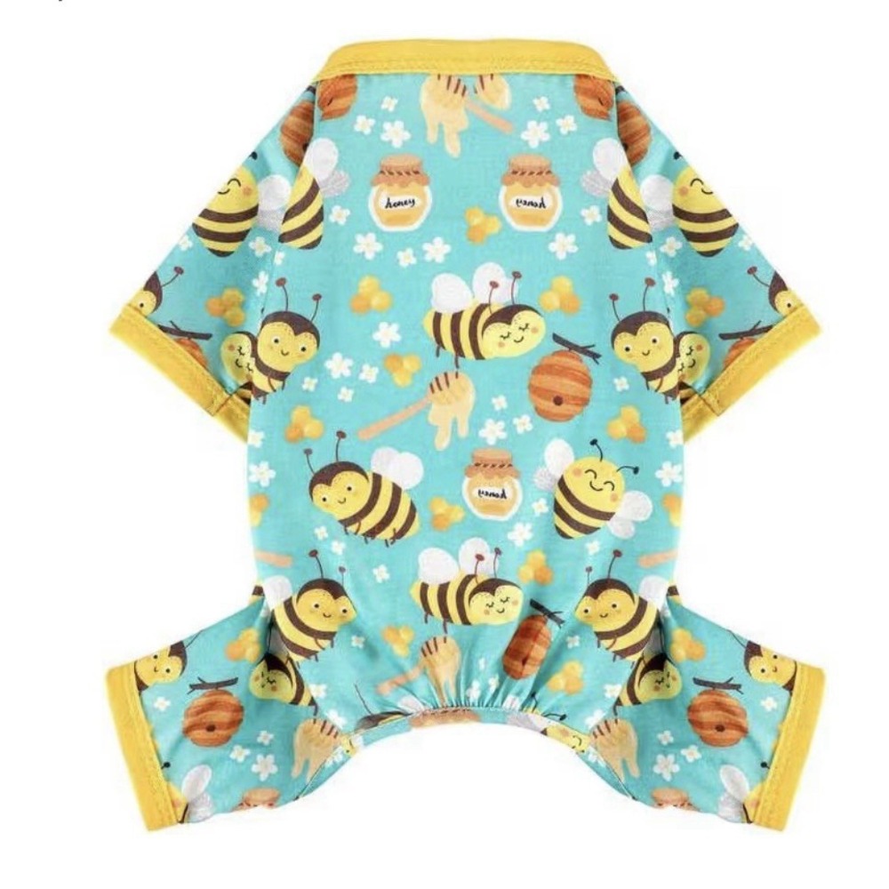 Dog Pajamas Soft Strechy Bee Green  Doggie Clothes Cute Outfits Size M‎
